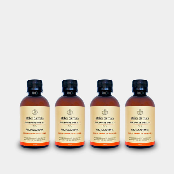 Combo 04 Refis Difusor de Varetas Aurora - 250ml
