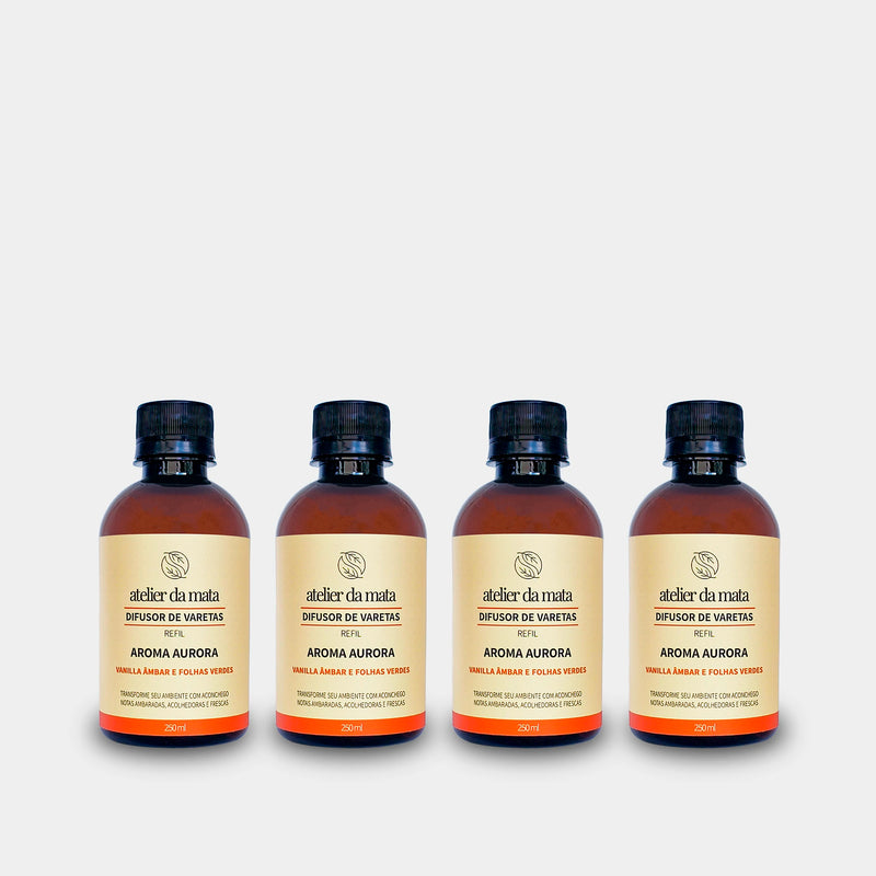Combo 04 Refis Difusor de Varetas Aurora - 250ml