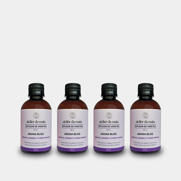 Combo 04 Refis Difusor de Varetas Bliss - 250ml