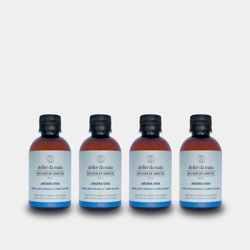 Combo 04 Refis Difusor de Varetas Viva - 250ml