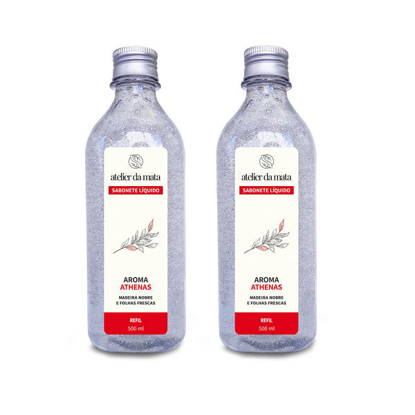2 Refis Sabonete Líquido Athenas 500ml (1 litro)