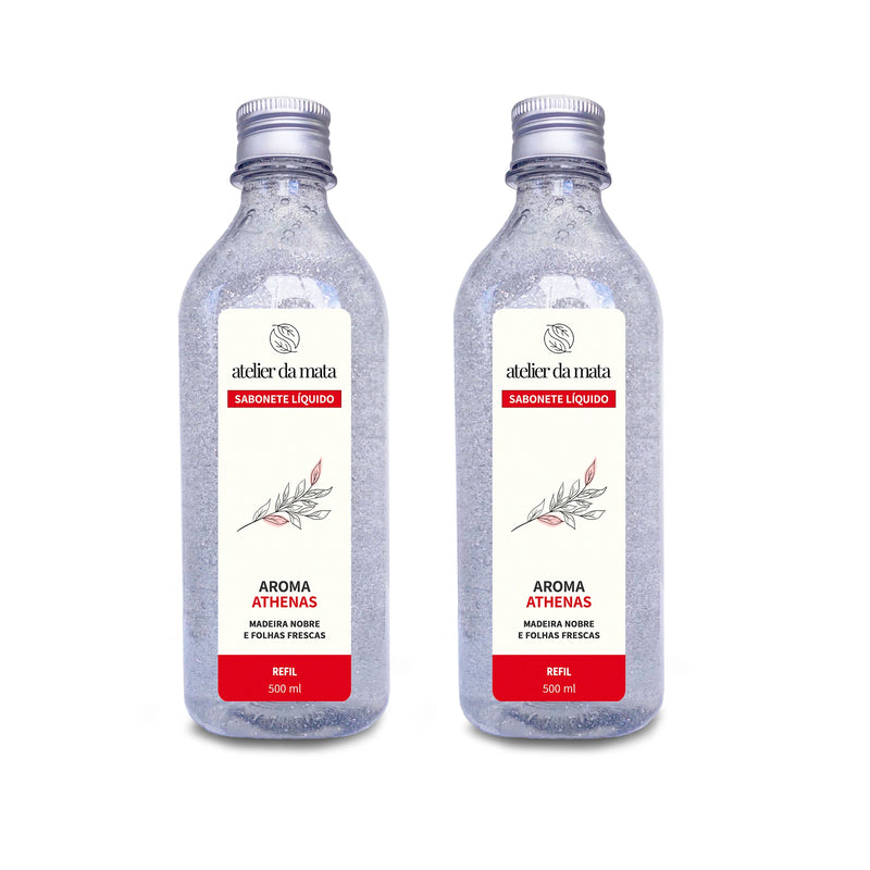 2 Refis Sabonete Líquido Athenas 500ml (1 litro)