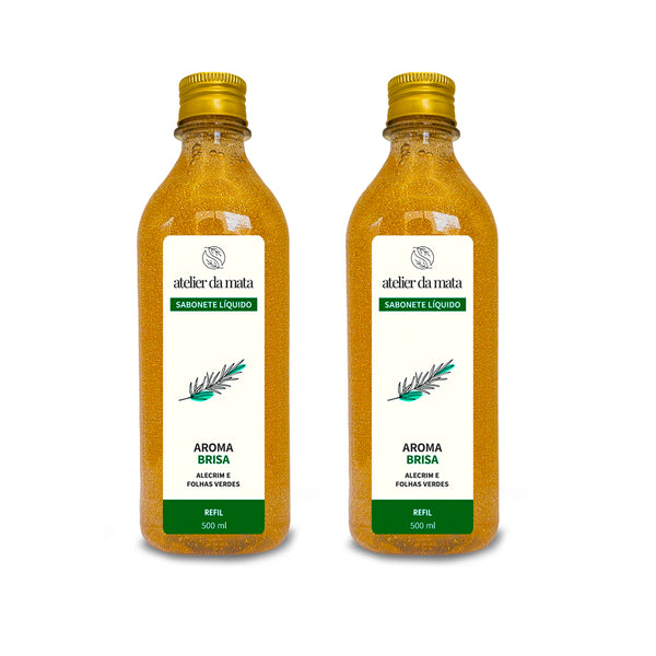 2 Refis Sabonete Líquido Brisa 500ml (1 litro)