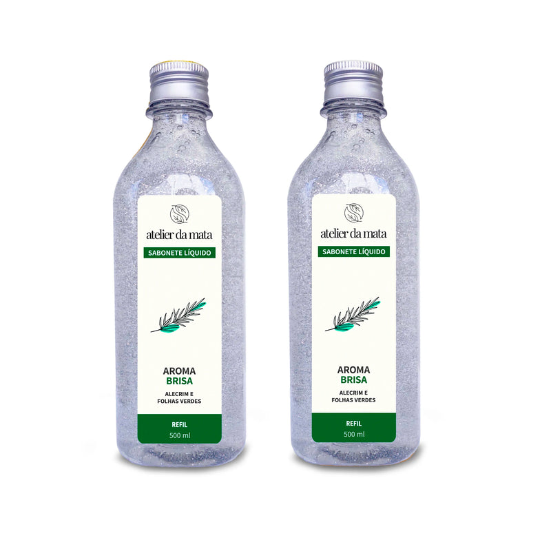 2 Refis Sabonete Líquido Brisa 500ml (1 litro)