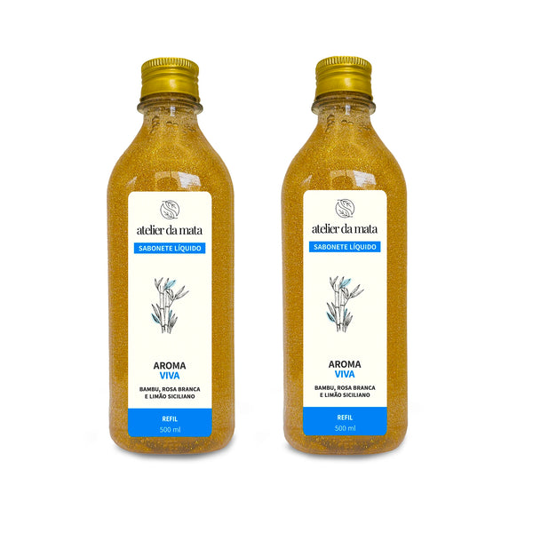 2 Refis Sabonete Líquido Viva 500ml (1 litro)